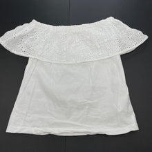 Load image into Gallery viewer, Girls Cotton On, white cotton broderie trim top, FUC, size 4,  