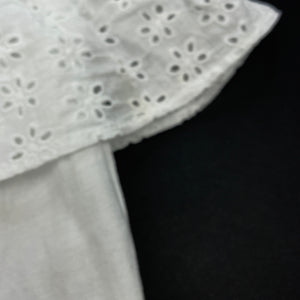 Girls Cotton On, white cotton broderie trim top, FUC, size 4,  