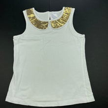 Load image into Gallery viewer, Girls Target, white stretchy top, sequin trim, EUC, size 2,  