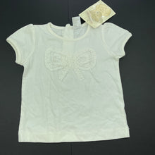 Load image into Gallery viewer, Girls Baby Biz, cream cotton t-shirt / top, NEW, size 0,  