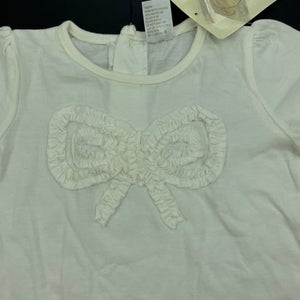 Girls Baby Biz, cream cotton t-shirt / top, NEW, size 0,  