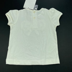Girls Baby Biz, cream cotton t-shirt / top, NEW, size 0,  