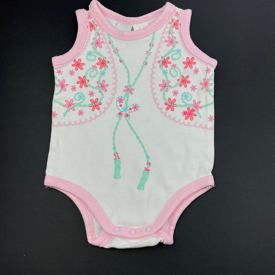 Girls Tiny Little Wonders, cotton singletsuit / romper, EUC, size 00,  
