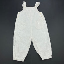 Load image into Gallery viewer, Girls Baby World, lined broderie overalls / romper, EUC, size 00,  