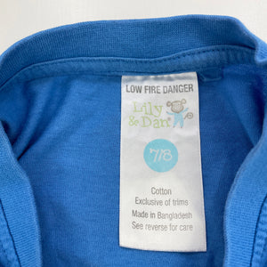 Boys Lily & Dan, cotton pyjama t-shirt / top, GUC, size 7-8,  