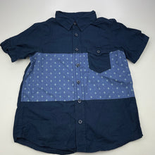 Load image into Gallery viewer, Boys Urban Supply, navy cotton short sleeve shirt, GUC, size 7,  