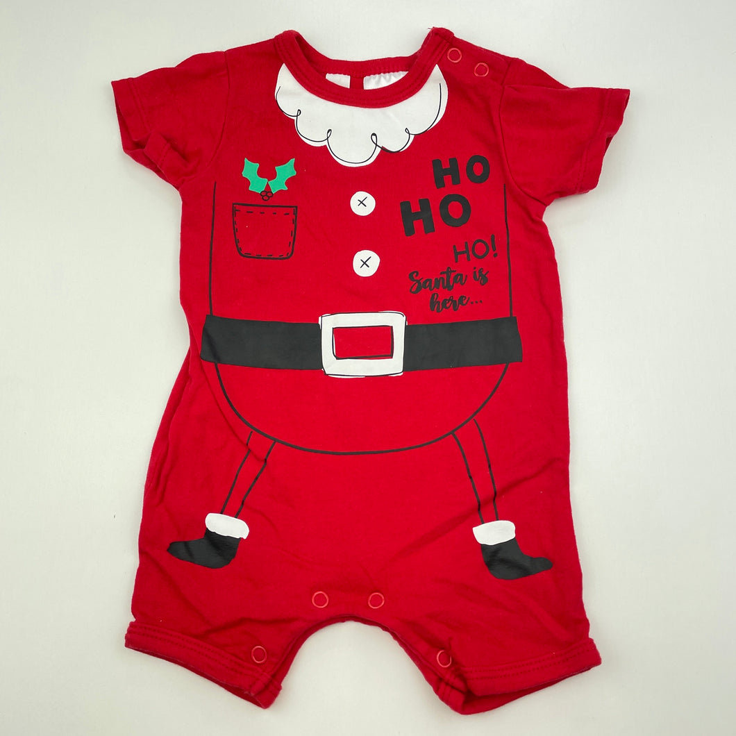 unisex Dymples, Christmas stretchy romper, Santa, EUC, size 000,  