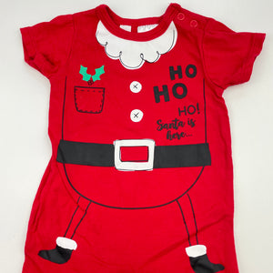 unisex Dymples, Christmas stretchy romper, Santa, EUC, size 000,  