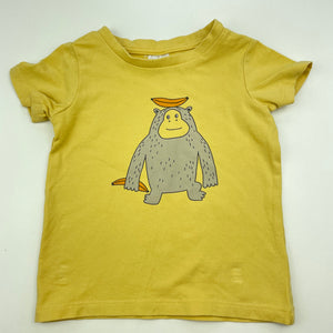 Boys Target, yellow t-shirt / top, monkey, GUC, size 0,  