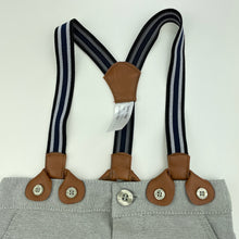 Load image into Gallery viewer, Boys Baby Baby, grey shorts, elasticated, braces, EUC, size 000,  