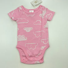 Load image into Gallery viewer, Girls Dymples, pink cotton bodysuit / romper, clouds, NEW, size 000,  