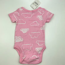 Load image into Gallery viewer, Girls Dymples, pink cotton bodysuit / romper, clouds, NEW, size 000,  