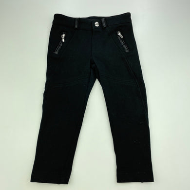 Girls Zara, black stretchy pants, elasticated, Inside leg: 33cm, GUC, size 4,  