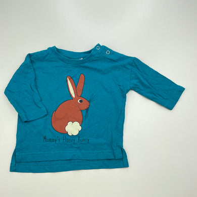 Girls Baby Berry, cotton long sleeve t-shirt / top, rabbit, EUC, size 00,  