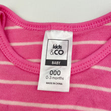 Load image into Gallery viewer, Girls Kids &amp; Co, pink stripe cotton bodysuit / romper, EUC, size 000,  