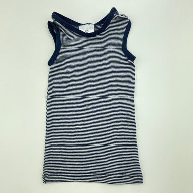 unisex Target, navy stripe cotton singlet top, EUC, size 0000,  