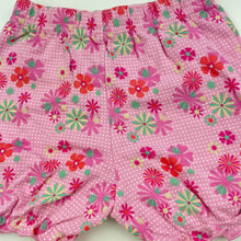 Load image into Gallery viewer, Girls Mini Mode, floral cotton shorts, elasticated, GUC, size 0,  