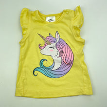 Load image into Gallery viewer, Girls Baby Berry, yellow cotton top, unicorn, FUC, size 0000,  
