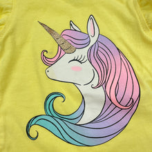 Load image into Gallery viewer, Girls Baby Berry, yellow cotton top, unicorn, FUC, size 0000,  