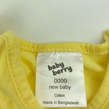 Load image into Gallery viewer, Girls Baby Berry, yellow cotton top, unicorn, FUC, size 0000,  