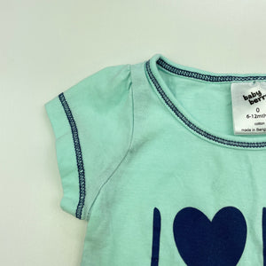 Girls Baby Berry, aqua cotton t-shirt / top, GUC, size 0,  