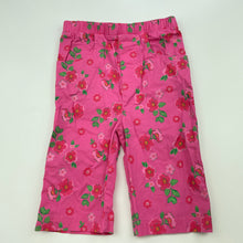 Load image into Gallery viewer, Girls babykids, lightweight floral cotton pants, elasticated, EUC, size 0,  