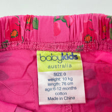 Load image into Gallery viewer, Girls babykids, lightweight floral cotton pants, elasticated, EUC, size 0,  
