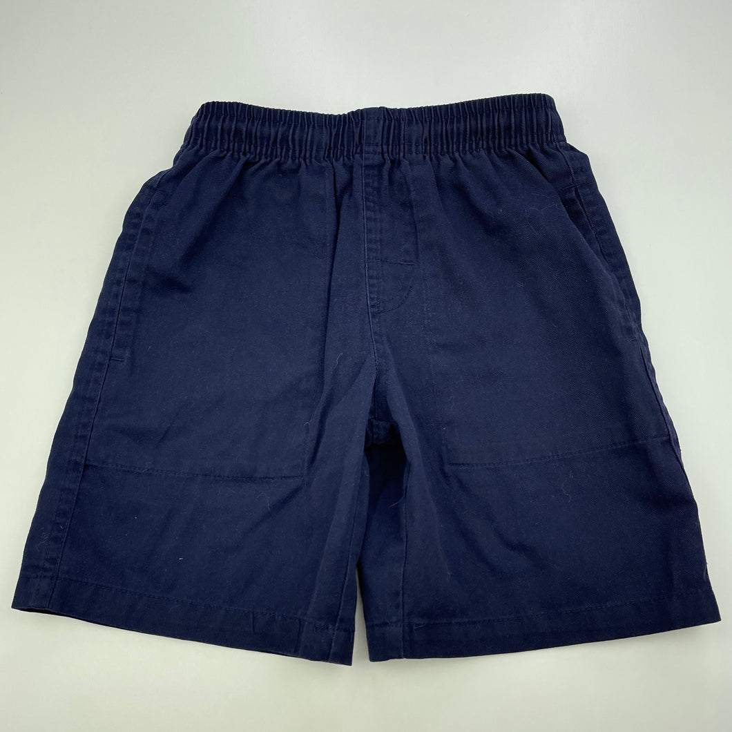 Boys School Zone, navy school shorts, elasticated, GUC, size 8,  