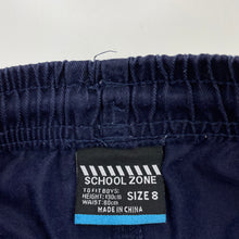 Load image into Gallery viewer, Boys School Zone, navy school shorts, elasticated, GUC, size 8,  