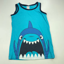 Load image into Gallery viewer, Boys H&amp;T, blue cotton singlet / tank top, shark, EUC, size 6,  