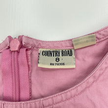 Load image into Gallery viewer, Girls Country Road, pink cotton casual dress, pink mark on front, FUC, size 8, L: 72cm