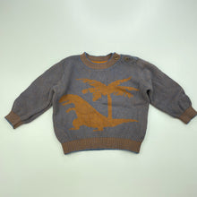 Load image into Gallery viewer, Boys Target, knitted cotton sweater / jumper, dinosaur, EUC, size 00,  