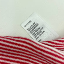 Load image into Gallery viewer, unisex Kids &amp; Co, red stripe cotton bodysuit / romper, EUC, size 000,  