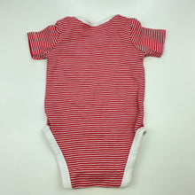 Load image into Gallery viewer, unisex Kids &amp; Co, red stripe cotton bodysuit / romper, EUC, size 000,  