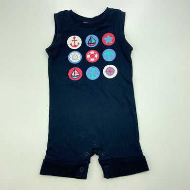 unisex Milky, navy nautical romper, NEW, size 00,  