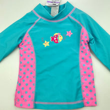 Load image into Gallery viewer, Girls Tiny Little Wonders, long sleeve rashie / swim top, light marks, FUC, size 0,  