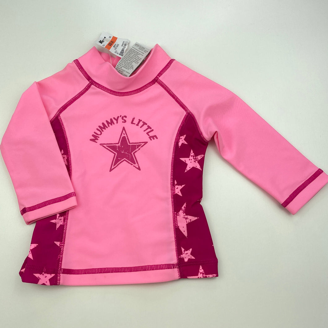 Girls Tiny Little Wonders, long sleeve rashie / swim top, NEW, size 00,  
