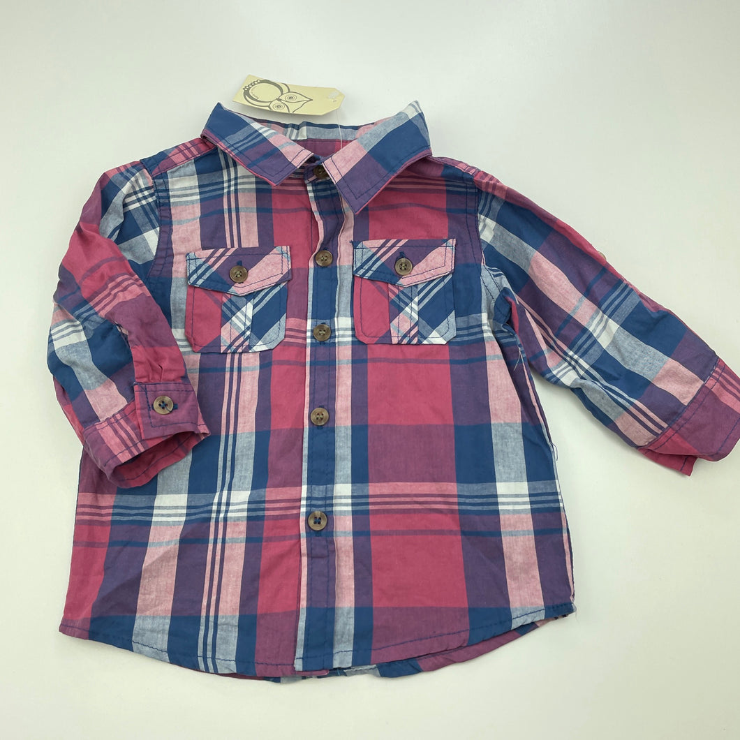 Boys Cotton On, lightweight cotton long sleeve shirt, NEW, size 0,  