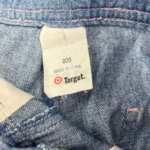 Girls Target, embroidered denim overalls / shortalls, GUC, size 000,  