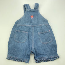 Load image into Gallery viewer, Girls Target, embroidered denim overalls / shortalls, GUC, size 000,  