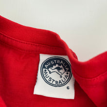 Load image into Gallery viewer, unisex AUSTRALIA, red cotton t-shirt / top, L: 39cm, GUC, size 6,  