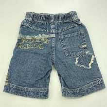 Load image into Gallery viewer, Boys Mini Mango, blue denim shorts, elasticated, GUC, size 1,  