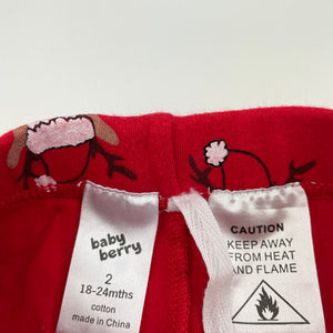 unisex Baby Berry, cotton Christmas pyjama shorts, GUC, size 2,  