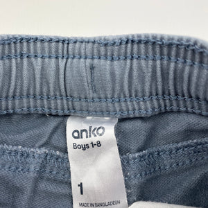 Boys Anko, blue casual shorts, elasticated, GUC, size 1,  
