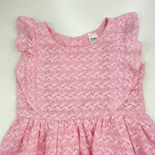 Load image into Gallery viewer, Girls Anko, lined pink lace party dress, small mark upper back, FUC, size 5, L: 57cm