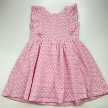 Load image into Gallery viewer, Girls Anko, lined pink lace party dress, small mark upper back, FUC, size 5, L: 57cm