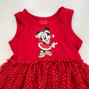 Girls Disney, Minnie Mouse Christmas tulle party dress, EUC, size 1, L: 45cm