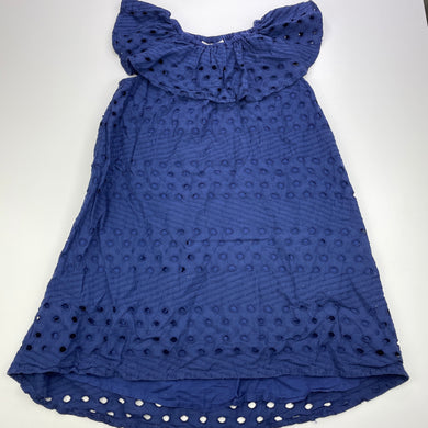 Girls Mango, lined broderie cotton dress, FUC, size 6, L: 62cm at front