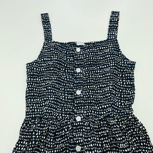 Girls Anko, navy & white casual summer dress, EUC, size 7, L: 69cm