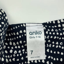 Load image into Gallery viewer, Girls Anko, navy &amp; white casual summer dress, EUC, size 7, L: 69cm